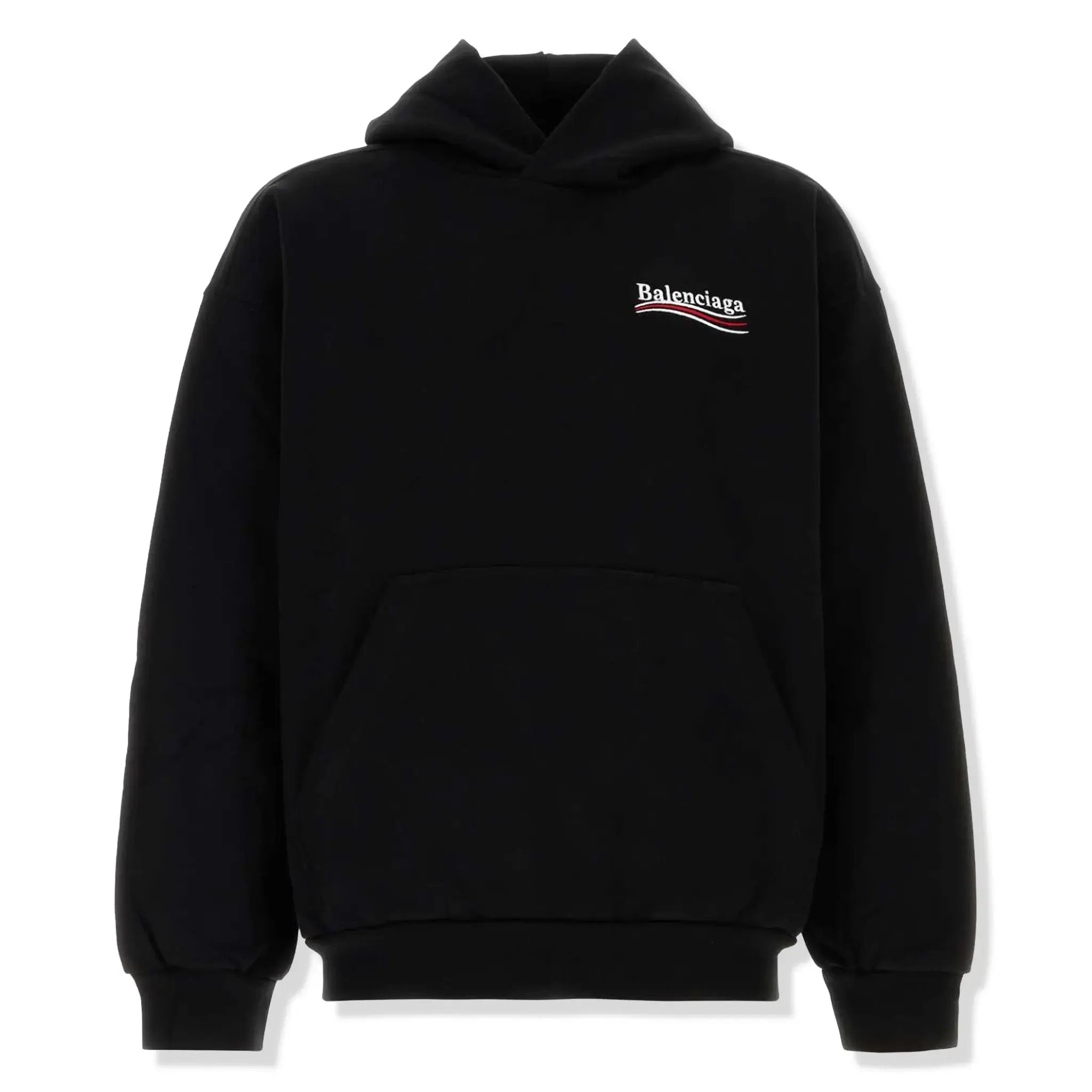 Front View of Preloved - Balenciaga Political Logo Black Hoodie
